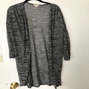 Medium Striped Black and White Cardigan